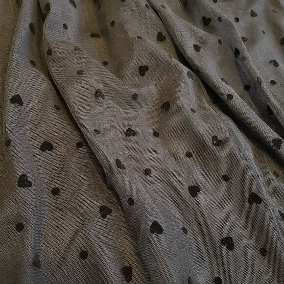 New Anthropologie Hearts Black Tulle Midi Skirt Medium Petite #041 - Picture 5 of 5